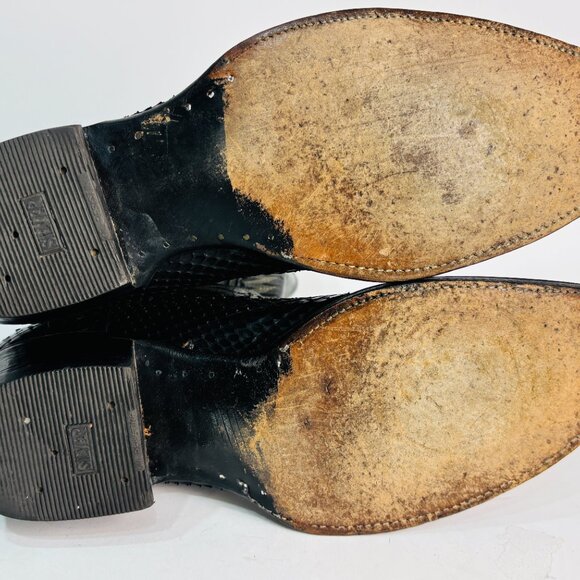 Pristine Cowtown Genuine Python Snakeskin Cowboy Western Boots Black 13 D - Picture 13 of 13